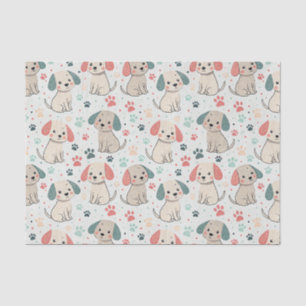 Papel De Seda Padrão de Design Minimalista Fofinho de Cachorrinh