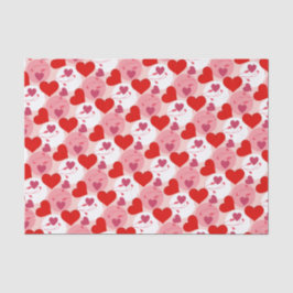 Papel De Seda Padrão de Dia de os namorados do Coração Vermelho 