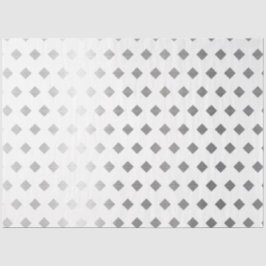Papel De Seda Padrão de Diamante Branco de Cinzas Prateadas Deco