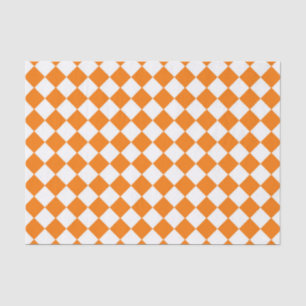 Papel De Seda Padrão de Diamante do Verificador Branco Laranja