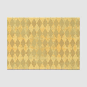 Papel De Seda Padrão de Diamante Dourado Vintage do Harlequin e