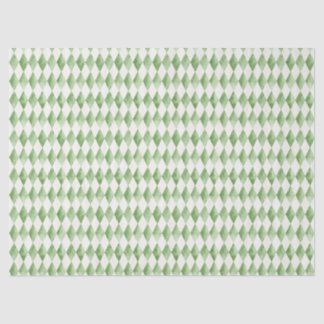Papel De Seda Padrão de diamante em harlequim de férias verde