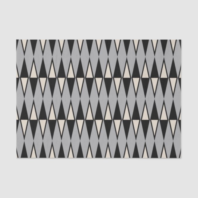 Papel De Seda Padrão de Diamante Moderno do meio século (Frente )