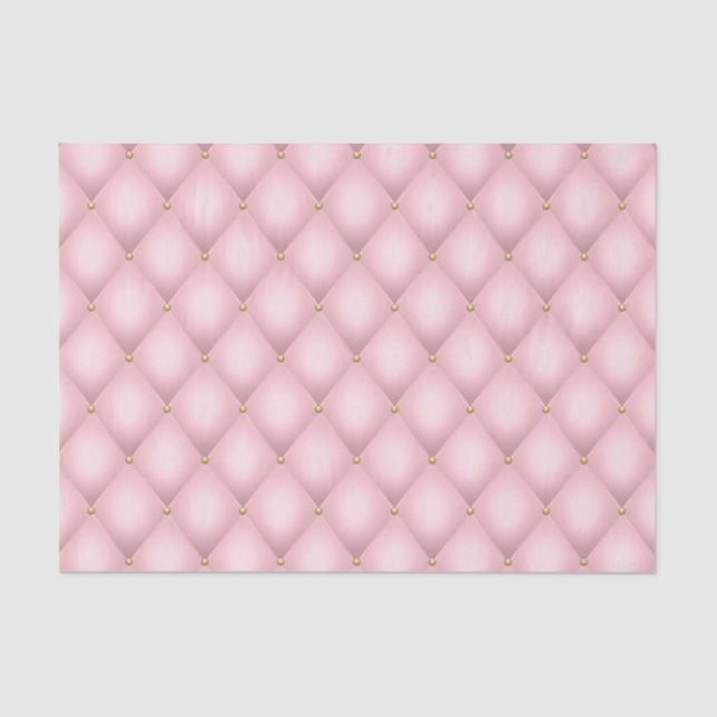 Papel De Seda Padrão de Diamante Tufado de Luxo Rosa (Frente )
