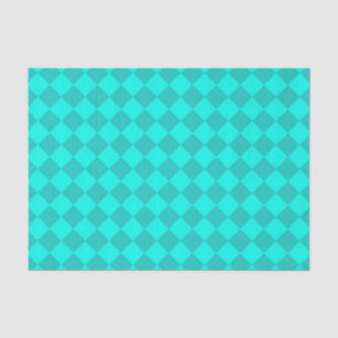Papel De Seda Padrão de Diamante Xadrez Azul-Verde