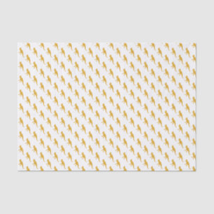Papel De Seda Padrão de Dinossauro Amarelo