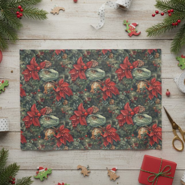 Papel De Seda Padrão de dinossauro Natal (Criador carregado)