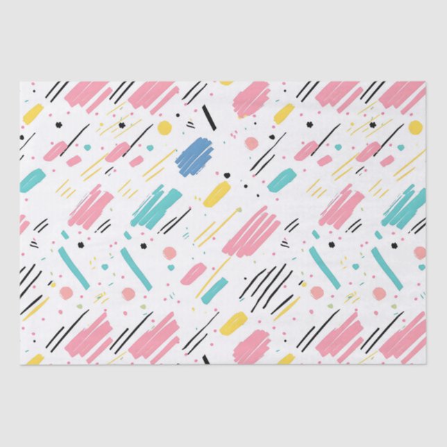 Papel De Seda Padrão de doces de salsicha de aniversário (Frente )