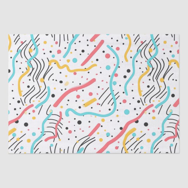 Papel De Seda Padrão de doces de salsicha de aniversário (Frente )