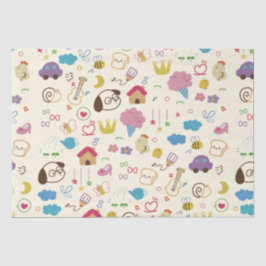 Papel De Seda Padrão de Doodle para Crianças Bonitas