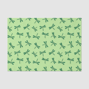 Papel De Seda Padrão de Dragonfly Japonês, Light Jade Green