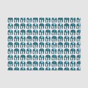 Papel De Seda Padrão de elefante azul
