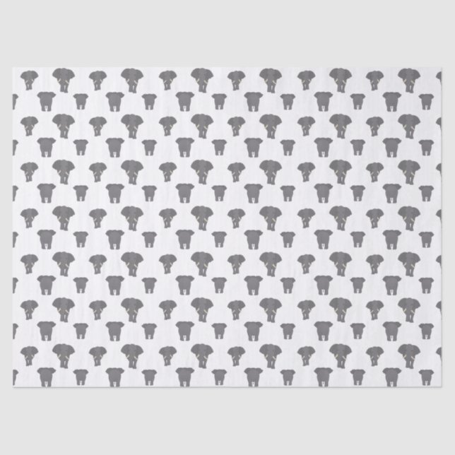 Papel De Seda Padrão de Elefante Frente e Verso Multi Cor (Frente )