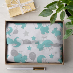 Papel De Seda Padrão De Elefantes Azuis, Elefantes Cutes, Estrel