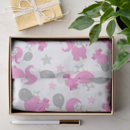 Papel De Seda Padrão De Elefantes Rosa, Elefantes Cutes, Estrela