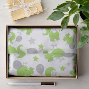 Papel De Seda Padrão De Elefantes Verdes, Elefantes Cutes, Estre