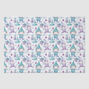 Papel De Seda Padrão de elfo de Natal bonito