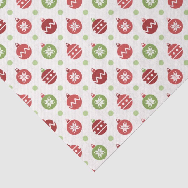 Papel De Seda Padrão de enfeite de Natal Vermelho e Verde (Detalhes )