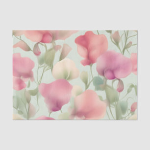 Papel De Seda Padrão De Ervilha Doce Do Pastel Retro