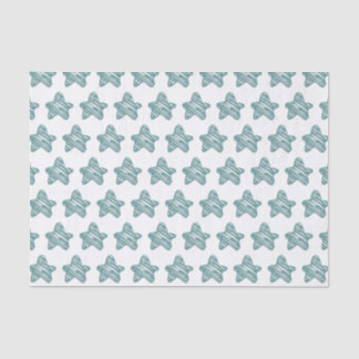 Papel De Seda Padrão de Esboço de Estrela Azul Moderna