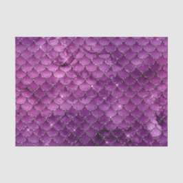 Papel De Seda Padrão de Escamas de Sereia Glam com Ombre Roxo