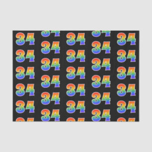 Papel De Seda Padrão de Espectro Arco-Íris "34"