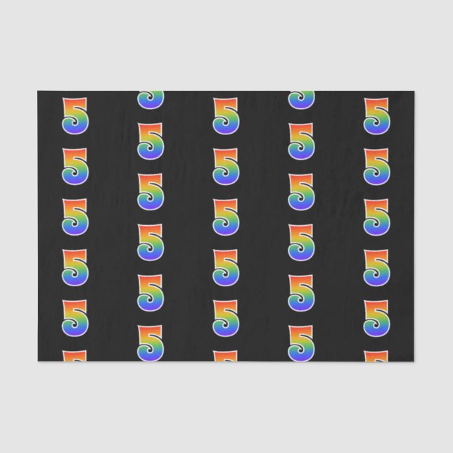 Papel De Seda Padrão de Espectro do Arco-Íris "5" (Frente )