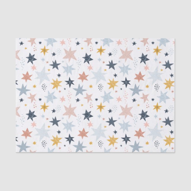 Papel De Seda Padrão de estrela divertida (Frente )
