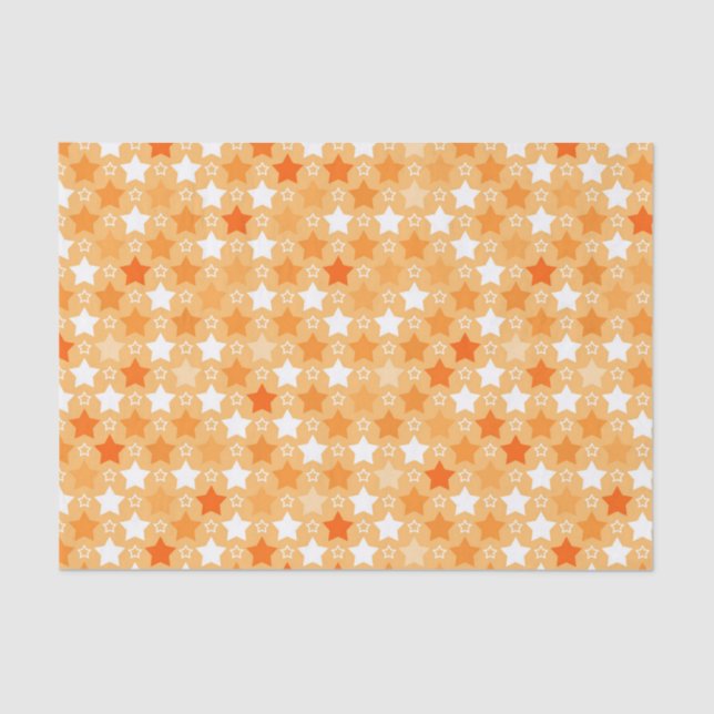 Papel De Seda Padrão de estrela laranja (Frente )