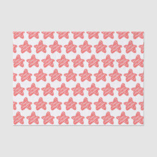 Papel De Seda Padrão de Estrela Rosa Moderna em Desenho