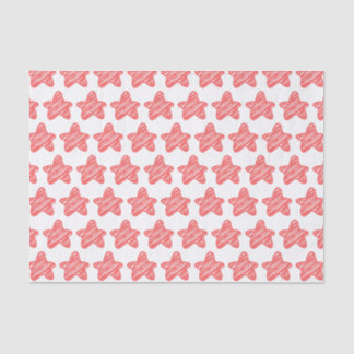 Papel De Seda Padrão de Estrela Rosa Moderna em Desenho