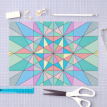 Padrão de Estrela Triangular Mosaico Pastel Retro 
