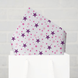 Papel De Seda Padrão de estrelas Branco