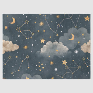 Papel De Seda Padrão de Estrelas da Constelação Celeste (5)