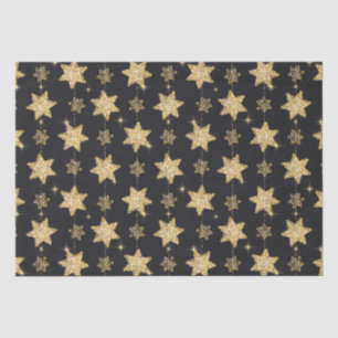 Papel De Seda Padrão de estrelas de brilho preto