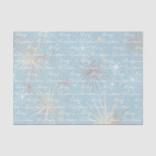 Papel De Seda Padrão de Explosão de Estrela Abstrata Azul Feliz