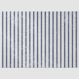 Papel De Seda Padrão de Faixa Azul de Cinza Rústica & Marinho