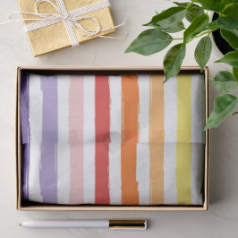 Papel De Seda Padrão de Faixa de Pincel de Aquarela Arco-íris