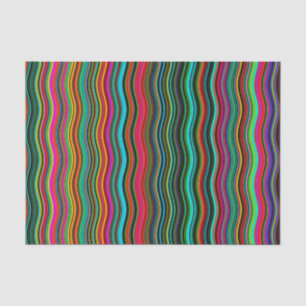 Papel De Seda Padrão de Faixa Ondulada Colorida Bonita