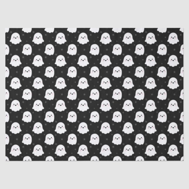 Papel De Seda Padrão de Fantasma Fofo – Design Perfeito para o H (Frente )