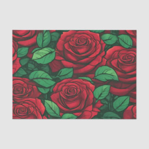 Papel De Seda Padrão de fechamento da rosa vermelha