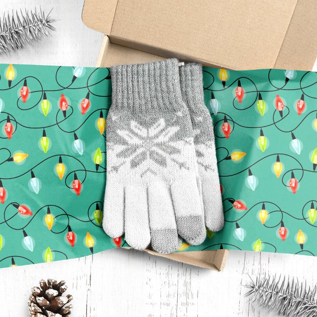 Papel De Seda Padrão de Feriado das Luzes de Natal brilhando (Criador carregado)