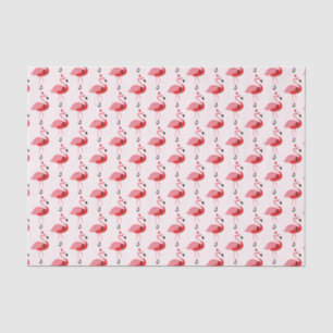 Papel De Seda Padrão de Férias de Natal Flamingo, cor-de-rosa,