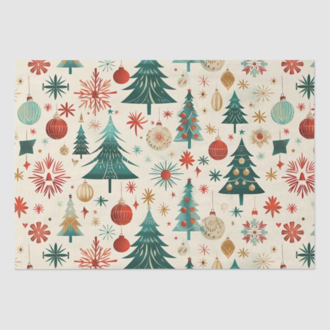 Papel De Seda Padrão de Festas de Inverno Festivas (Frente )