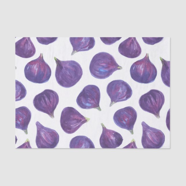 Papel De Seda Padrão de figos de aquarela (Frente )