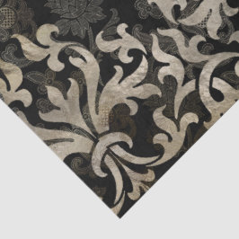 Papel De Seda Padrão de filigrana gótico marrom vintage
