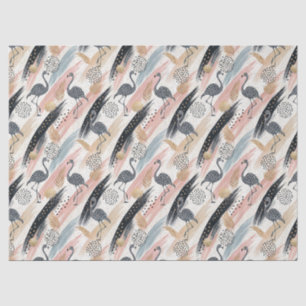 Papel De Seda Padrão de Flamingo e Brushbrato estilizado