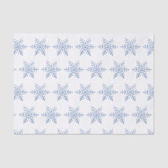 Papel De Seda Padrão de floco de neve com brilho (Frente )
