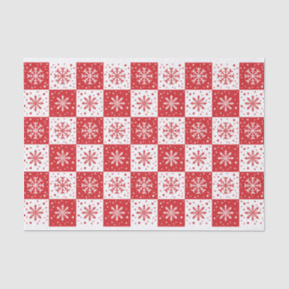 Papel De Seda Padrão de floco de neve e neve (vermelho)