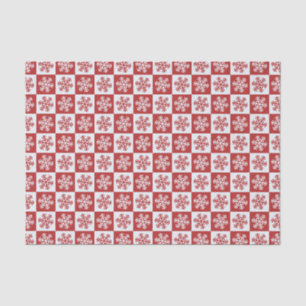 Papel De Seda Padrão de Floco de Neve Vermelho e Branco Feliz Na